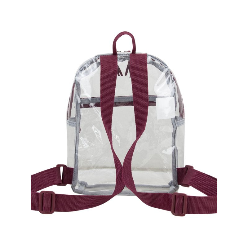 Unisex Clear Mini Backpack with Front Zipper Pocket - Lightweight & Durable