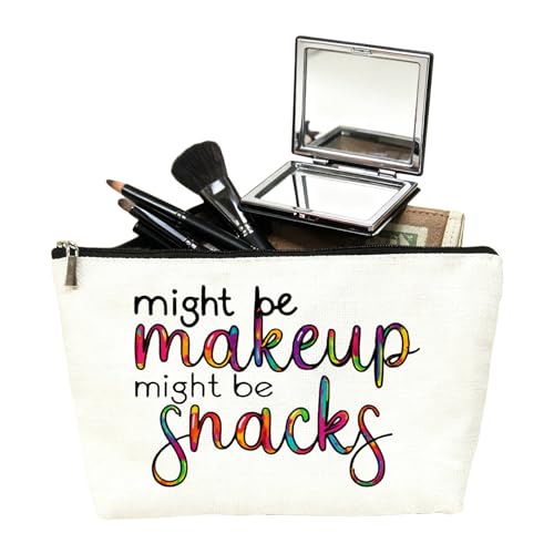 Might Be Makeup Might Be Snacks Cosmetic Bags - Christmas & Birthday Gifts for Women Friendship Makeup Bag (Snacks 1)