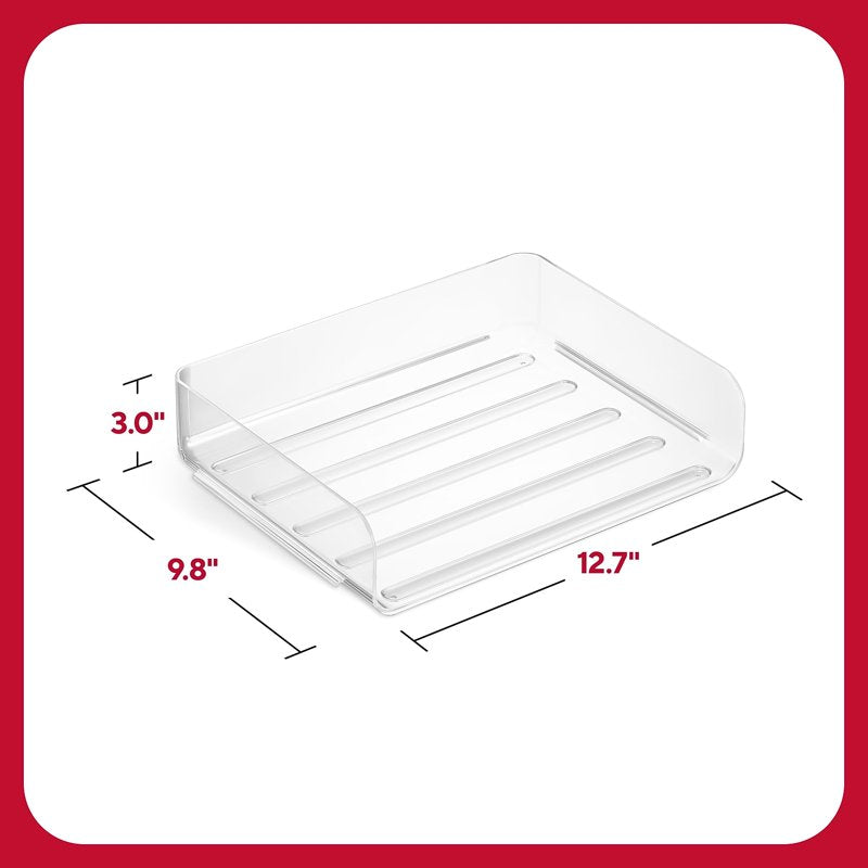 Stackable Plastic Letter Trays Set - Clear Office Desk Organizer, 6 Pack