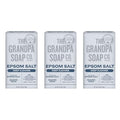 The Grandpa Soap Company Epsom Salt Bar Soap - Deep Cleansing Soap, Made with Epsom Salt and Baking Soda, Removes Dirt Grease and Grime, Vegan, For Face and Body, 4.25 Oz, 3 Pack