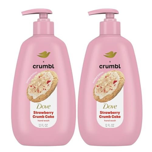 Dove X Crumbl Moisturizing Liquid Hand Wash Strawberry Crumb Cake | 2-pack, of 12 oz Hand Wash with Pump | Limited Edition (Strawberry Crumb Cake)