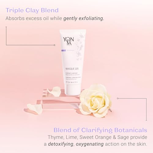 Yonka Essentials Masque 105 | Clarifying and Purifying Face Mask | Weekly Treatment for Dry and Sensitive Skin | Hydrates While Tightening Pores and Purifying Skin | 3.30 oz