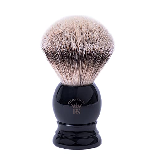 ROYAL SHAVE PB9 Silvertip Badger Shaving Brush ? Classic Wet Shaving Brush (Black)