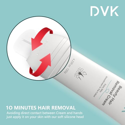 DVK Hair Removal Cream, 4.23 fl oz, Silky Smoothness, Hairfree, Waxing Kit, Shaving Foam, Skincare, Painless