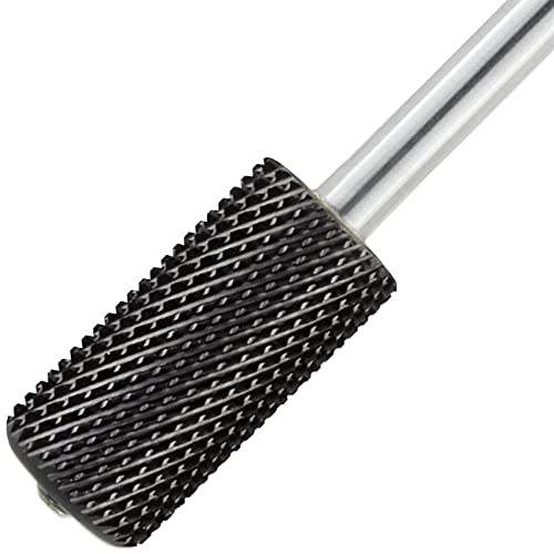 USA PANA Professional 3/32" Shank Size - Crystal Top Small or Large Barrel Carbide Bit - Nail Drill Bit for Dremel Machine - (Large Barrel, Fine Grit, Black)