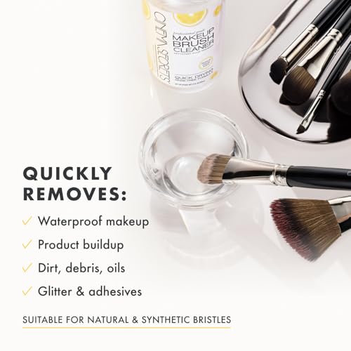 Cinema Secrets Original Makeup Brush Cleaner Solution - Professional Cleanser for Makeup Brushes - Quick-Drying, Rinse-Free Formula - Removes Stubborn Waterproof Make Up - Lemon