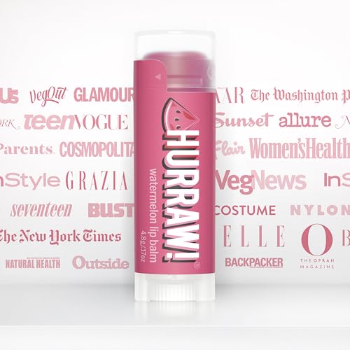 Hurraw! Watermelon Lip Balm: Organic, Certified Vegan, Cruelty and Gluten Free. Non-GMO, 100% Natural Ingredients. Bee, Shea, Soy and Palm Free. Made in USA