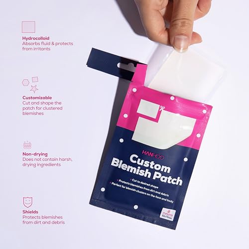 HANHOO Face & Body Blemish Patch, 6 Patch Sheets, Customizable XL Pimple Patch, Covers Clustered Pimples, For Face and Body Acne, Large Hydrocolloid Patches, Gentle Blemish Care, Korean Skincare