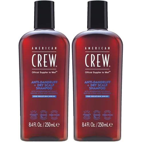 AMERICAN CREW Anti-Dandruff + Dry Scalp Shampoo for Men,Citrus Mint Scent,8.4 fl oz,(Pack of 2)