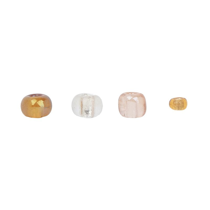 Seed Bead Set 8-Strand Pink Gold Silver Jewelry Making Supplies - 2 Pack