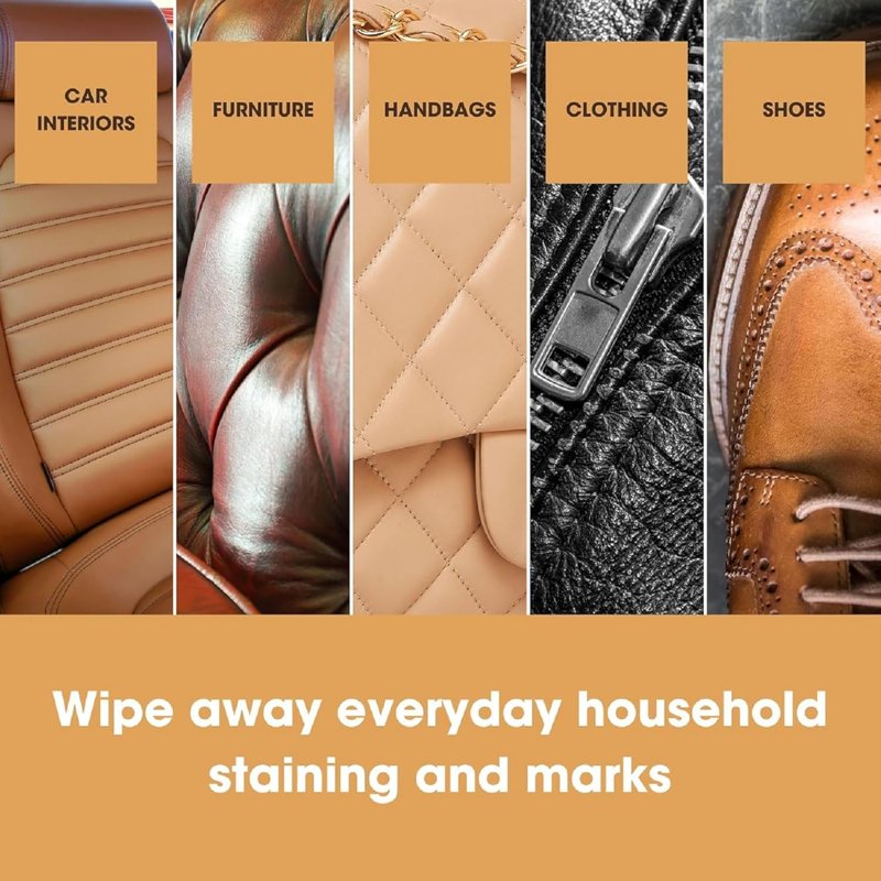 Leather & Vinyl Furniture Cleaning Wipes - Multi-Purpose, Residue & Streak-Free - Eco-Friendly, 80 Count