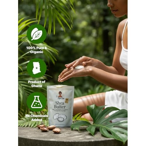 Organic Raw Shea Butter Intensive Moisturizer | 100% Pure,Natural & Unrefined Multi-Purpose Body & Face Butter for Dry Skin, Hair & Lips, 3.53 oz.