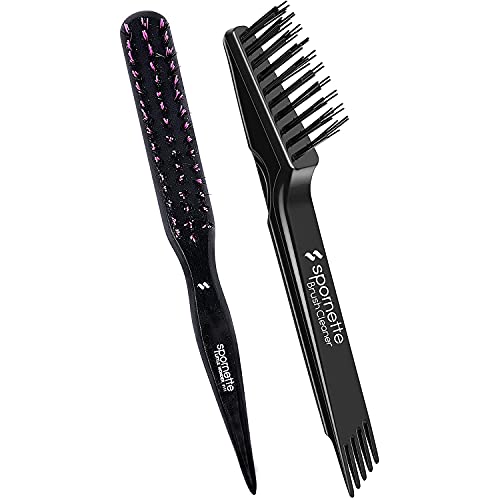 Spornette Little Wonder Boar Pink 111 Bundle with Hair Brush Cleaner