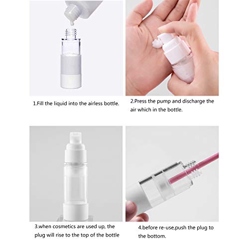 TRENDBOX 120ml / 4oz Airless Vaccum Pump Travel Bottles for Lotions, Cream - 12 Pack