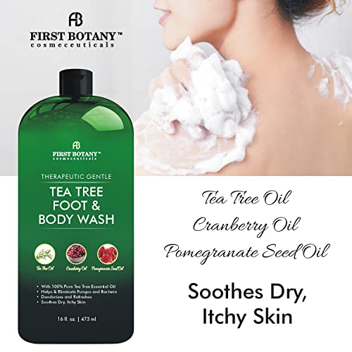First Botany 100% Natural Tea, Tree Body & Foot Wash, Fights with Corns, Calluses, Dandruff & Warts, Nail Issues, Athletes Foot, Acne treatment, Eczema & Body Odor, Jock Itch