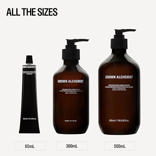 Grown Alchemist Restorative Hand Cream. Vanilla and Orange Peel. Non-Greasy Moisturizer to Soothe & Soften Hands, 10.1 Ounce (300 mL)