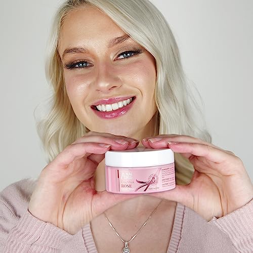 ANAI RUI Rose Facial Mask, Deep Cleansing, Clay Mask with Kaolin Pink Clay, Gifts for Women, Niacinamide, Collagen, Hyaluronic Acid for Moisturizing & Smooth Skin, Pores Minimizers, 4.23 Oz
