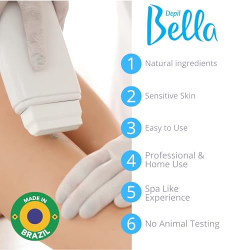 Depil Bella Roll On Wax Honey and Propolis Depilatory | Body Waxing, Hair Removal Wax-Cartridge | For Men and Women | Home Self Waxing | Sensitive Skin | Painless (6 PACK+COMBO)