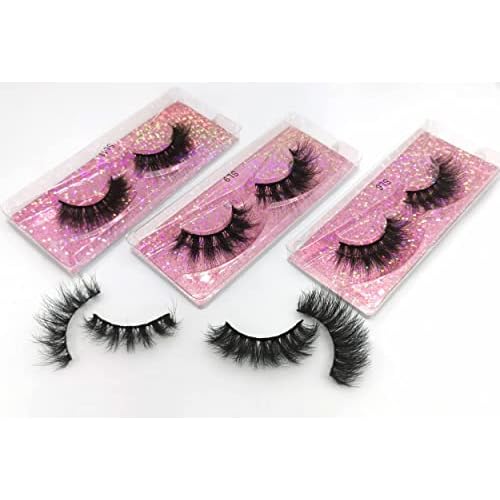30 Pairs Faux Mink Eyelashes Wholesale Lashes Pack, Lashes Natural Look 16mm-20mm False Eyelashes Pink