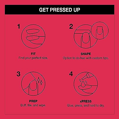 Bundle of OPI xPress/On Press On Nails, With Nail Glue, Short Pink Nails,Strawberry Margarita + OPI Repair Mode Bond Building Nail Serum, Clear, 0.3 fl oz