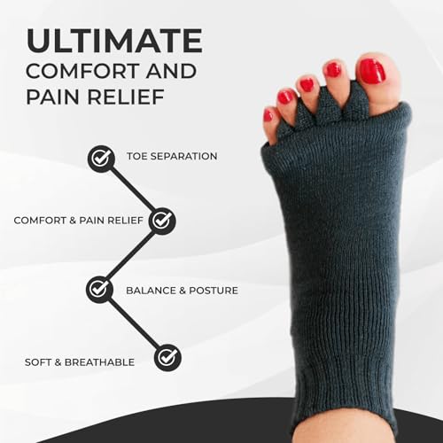 Happy Feet Toe Separator Socks - Comfortable Alignment Socks ? Washable Massage Socks