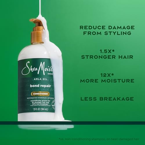 SheaMoisture Bond Repair Conditioner Amla Oil Strengthens And Repairs Hair Bonds With Hydroplex Technology And Amla Oil For Less Breakage With Restorative HydroPlex Infusion 13 FlOz,(Pack of 2)