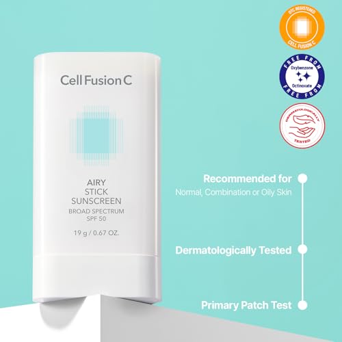 Cell Fusion C Airy Stick Sunscreen, Broad Spectrum SPF 50 + Phyto PDRN, Semi-matte & No White Cast, Korean Suncreen Stick, 50ml / 1.69 fl.oz