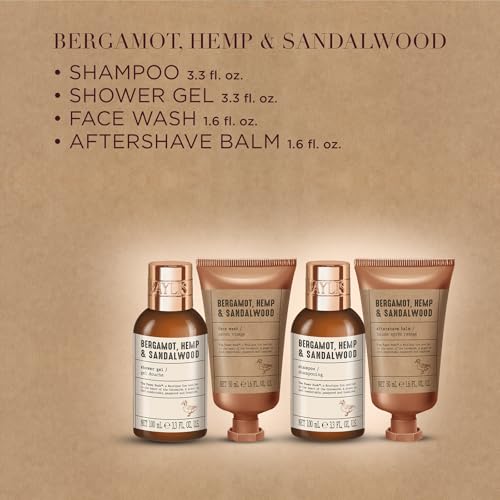 Baylis & Harding The Fuzzy Duck Bergamot, Hemp & Sandalwood Men's Luxury Toiletry Bag Gift Set - Vegan Friendly