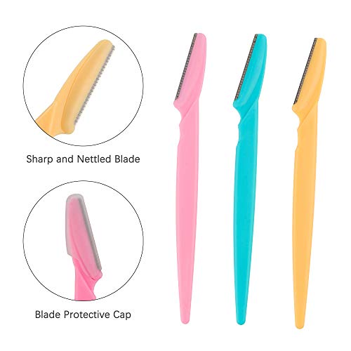 Eyebrow Razor 62 Pcs Multipurpose Exfoliating Dermaplaning Tool Trimming and Shaving Grooming for Face and Eyebrow Shaper for Women and Man Mooerca