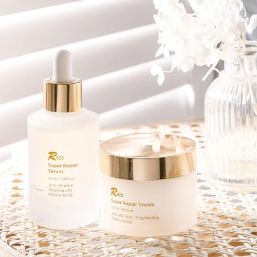 R828 Super Repair Moisturizing Glowing Elastic Skin Recovery Serum 50ml / Korean Skin Care K Beauty with Glutathione, Vitamin C, Niacinamide, and Collagen