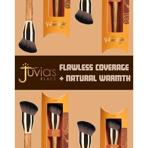 Juvia's Place BRONZED J302 Cream Foundation Brush - Dense Soft Bristles for Smooth Blending, Airbrushed Finish - Ergonomic Handle for Precision Contour - Foundation, Cream, Liquid & Mousse Formulas