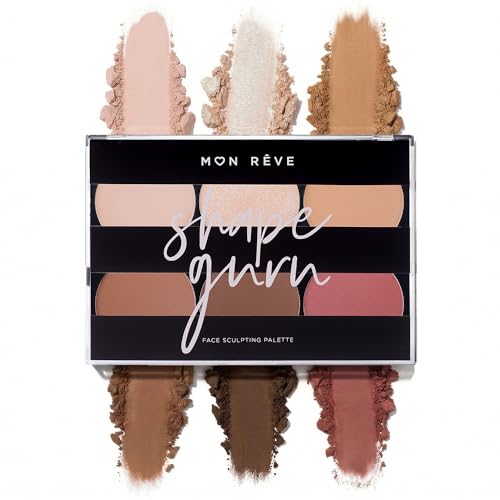 Mon R?ve 3-in-1 Contour Palette Powder ? Highlighter, Blush & Contour Makeup Palette ? Parabens-Free & Vegan Mineral Makeup Face Sculpting Kit for Light & Dark (03 Deep)