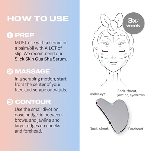 Sacheu Gua Sha Facial Tools Muscle Scraper ? Face Gua Sha for Enhanced Lymphatic Drainage, Reduced Puffiness and Relieved Facial Tension, Metal Face Sculpting Tool with Travel Pouch