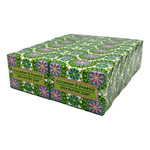 Cucumber and Freesia Shea Butter Soap, Set of 12 Bars, 2 Ounces Each