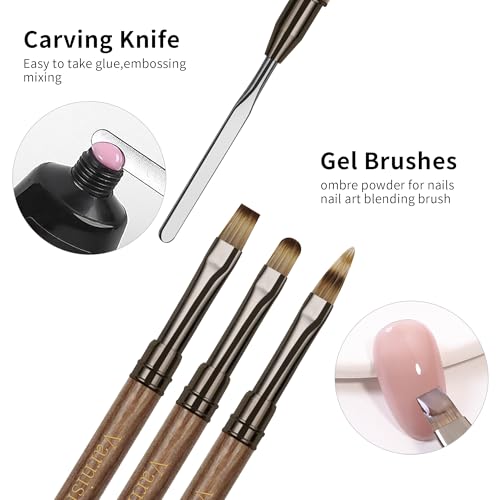 9Pcs Nail Art Brushes Sandalwood Handle Professional Gel Polish Art Nail 3D Art Nail Dotting Brush Pen for Manicure DIY Home SalonNails Detail Paint Brushes Miniature Paint Brushes Fine Detailing Set