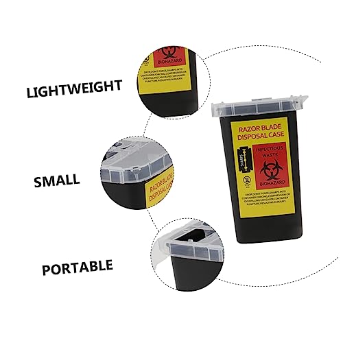 Portable Shaving Blades Storage Box with Locking Lid Razor Blade Disposal Container Lightweight Reusable Safety Waste Box for Home Travel