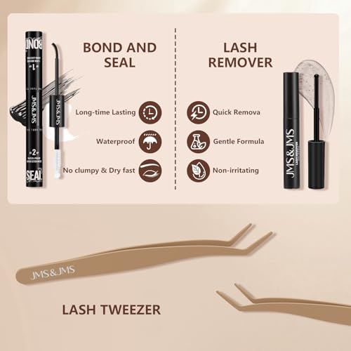 JMS&JMS Lash Clusters Kit 100D with Lash Spikes Eyelash Clusters with DIY Spikes 13-21MM Spiky Volume Cluster Eyelash Extensions Wispy Individual Lash Extensions Kit at Home (100D, 12-18mix Kit)