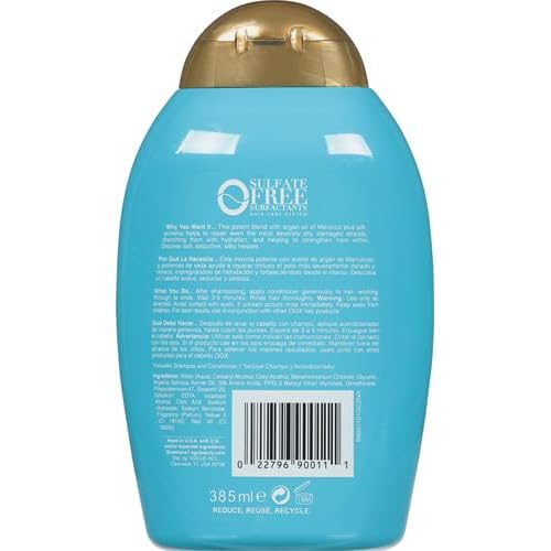 OGX Brand Extra Strength Hydrate & Repair Conditioner, 13 Fl Oz (Pack of 2), Infused with Cold-Pressed Argan Oil of Morocco for Dry, Damaged Hair, Paraben-Free, Sulfate-Free Surfactants
