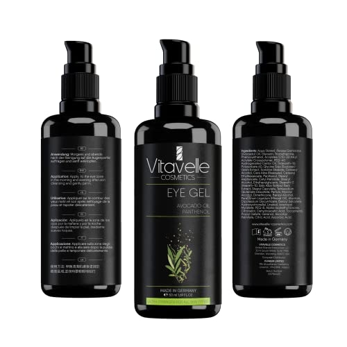 VITAVELLE Under Eye Gel for Puffiness, Wrinkles, Dark Circles ? Under Eye Moisturizer & Eye Depuffer with Allantoin, White Willow Bark, Avocado Oil & Panthenol ? Eyebags and Dark Circles Remover