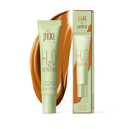Pixi H2O SkinTint | Tinted Gel Moisturizer | Lightweight, Hydrating & Water-Resistant | Evens Tone & Reduces Redness | Mocha | 1.2 fl oz/35 ml