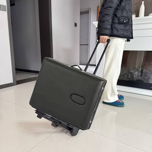 Portable Massage Table Cart with Wheels - Foldable Travel Carrier Trolley for Massage Tables, Telescoping Handle Fits Most Table Sizes, Lightweight & Durable Storage Transport Cart