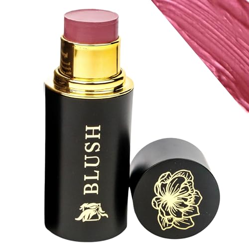Cream Blush Stick by Phoenix Beauty ? 3-in-1 Cheek, Lip & Eye Color | High Pigment, Hydrating Formula with Shea Butter & Hyaluronic Acid | Multi-Use Makeup Stick for Dewy Skin (Wild Rose, Regular)