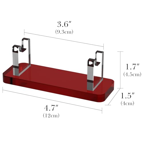 Linkidea Acrylic Razor Stand Holder for Men, Stable Countertop Bathroom Organizer, Easy to Clean, Compatible with Viking Blade Chief, MK-23C, Henson AL13, Shaving Revolution (Red)