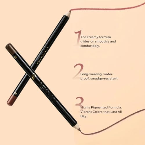 MAEPEOR Nude Lip Liner Set 12 Colors Highly Pigmented Smoothly Matte Lipliner Pencil Long Lasting and Waterproof Durable Lip Liners Kits (Color 01)
