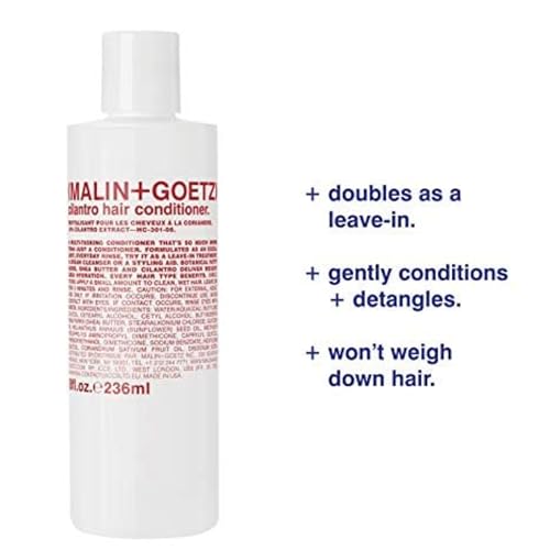 MALIN+GOETZ Cilantro Hair Conditioner | Everyday Essential Conditioner with Cilantro Extract, Shea Butter, Fatty Acids | Hydrates, Detangles, Reduces Frizz | Vegan, Cruelty-Free (8 oz/16 oz/Refill)