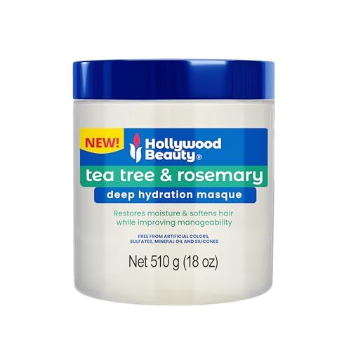 Hollywood Beauty Tea Tree & Rosemary Deep Hydration Masque, 18 oz - Restores Moisture