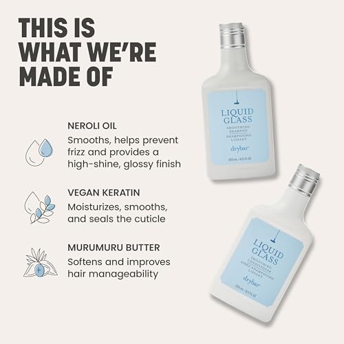 Drybar Liquid Glass Smoothing Conditioner | Reduces Frizz, Adds a Smooth & Shiny Finish, Lightweight Formula for all Hair Types, Vegan & Cruelty Free