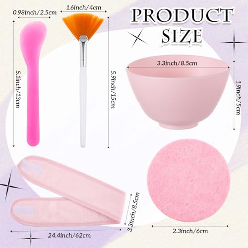 37 Pcs Face Mask Mixing Bowl Set for Esthetician Supplies Tool Kit with Facial Mask Bowl Stick Spatula Soft Brushes Wet Puff Headband Clay Applicator Tools