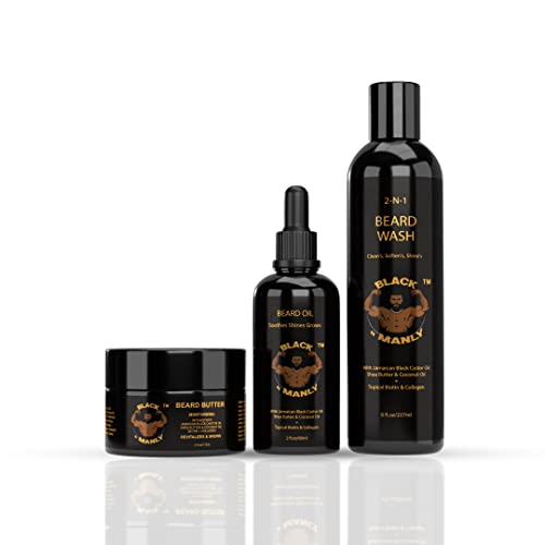 Black N Manly Beard Butter soothes and moisturizes your skin and beard, with biotin and collagen to promote hair growth Fresh Cologne scent beard oil beard wash all natural, By C-Lim
