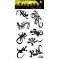 1 Sheet Black Lizard Gekko Salamander Temporary Tattoo Stickers Waterproof Body Arm Tattoo Sticker for Men Women Make up Fake Tattoo Removable